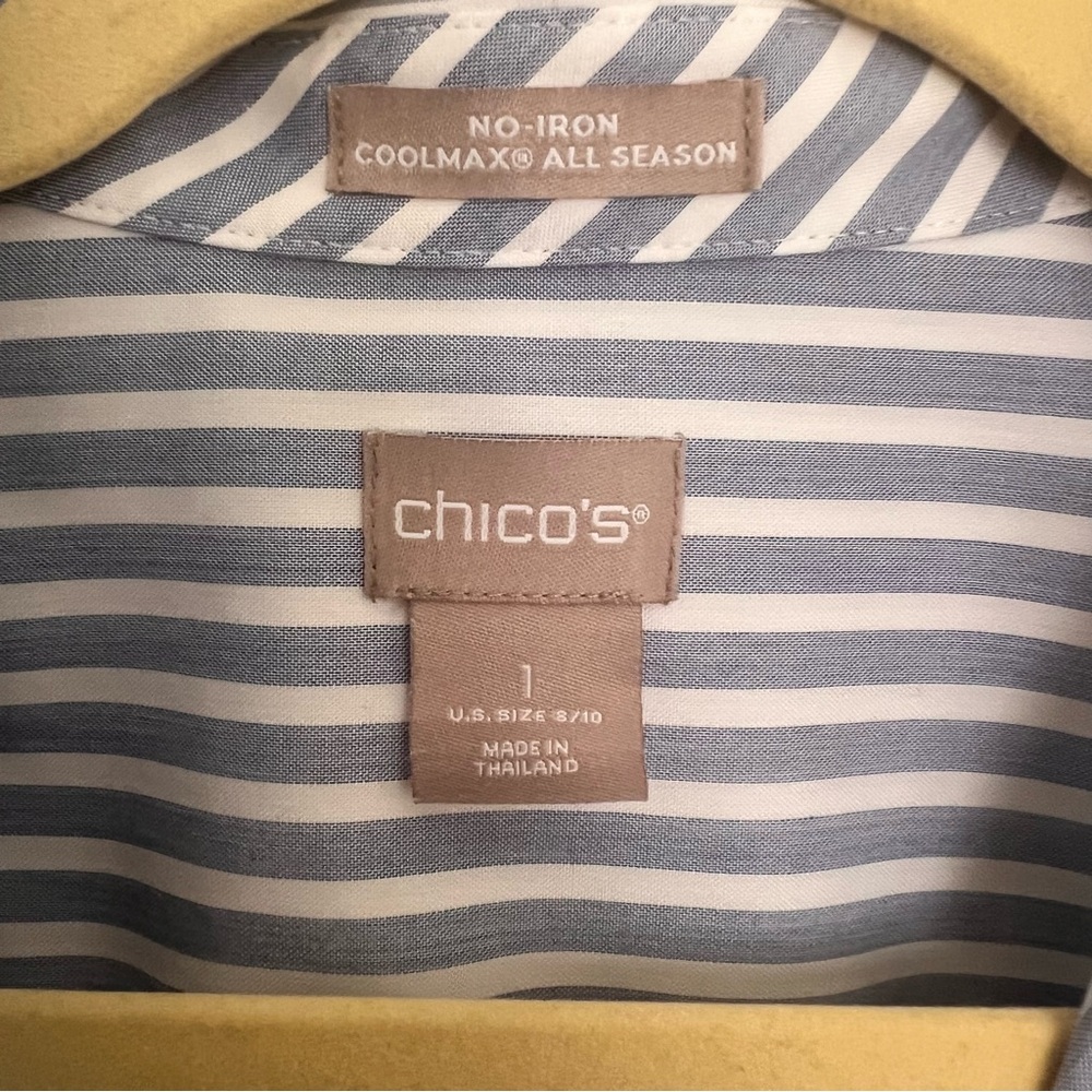 Chico's Coolmax Striped Shirt in Blue and White - Picture 3 of 3